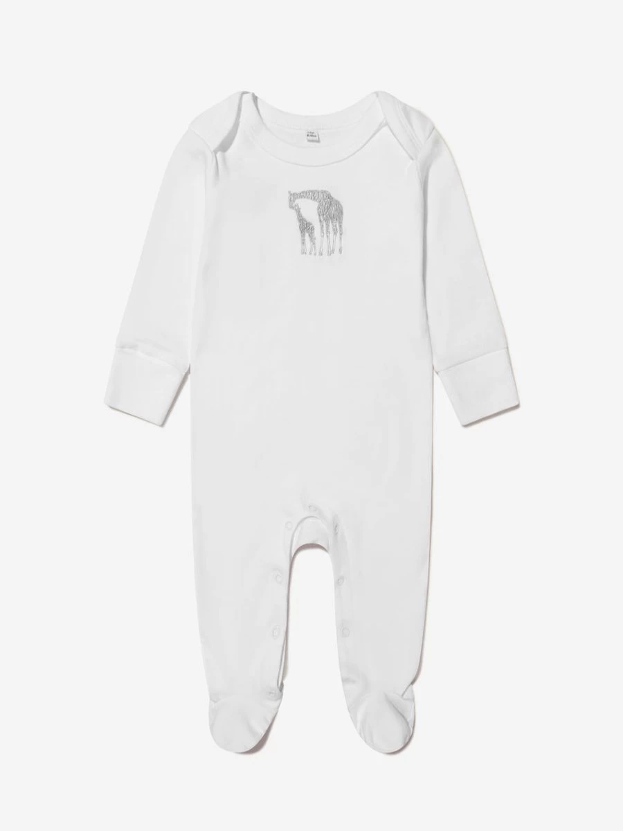"Baby Unisex Organic Cotton Giraffe Babygrow & Muslin Set by Cotton and Company"