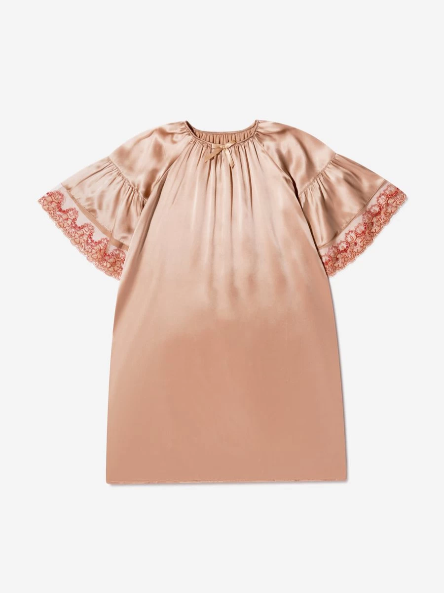 Amiki Girls Silk Ofelia Nightdress - Luxurious Children's Sleepwear for Comfort & Style