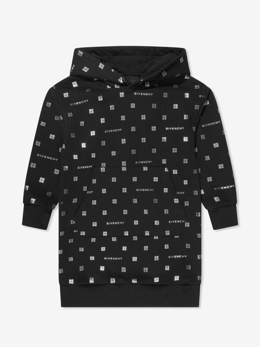 Givenchy Teen Girls Black 4G Logo Hooded Dress