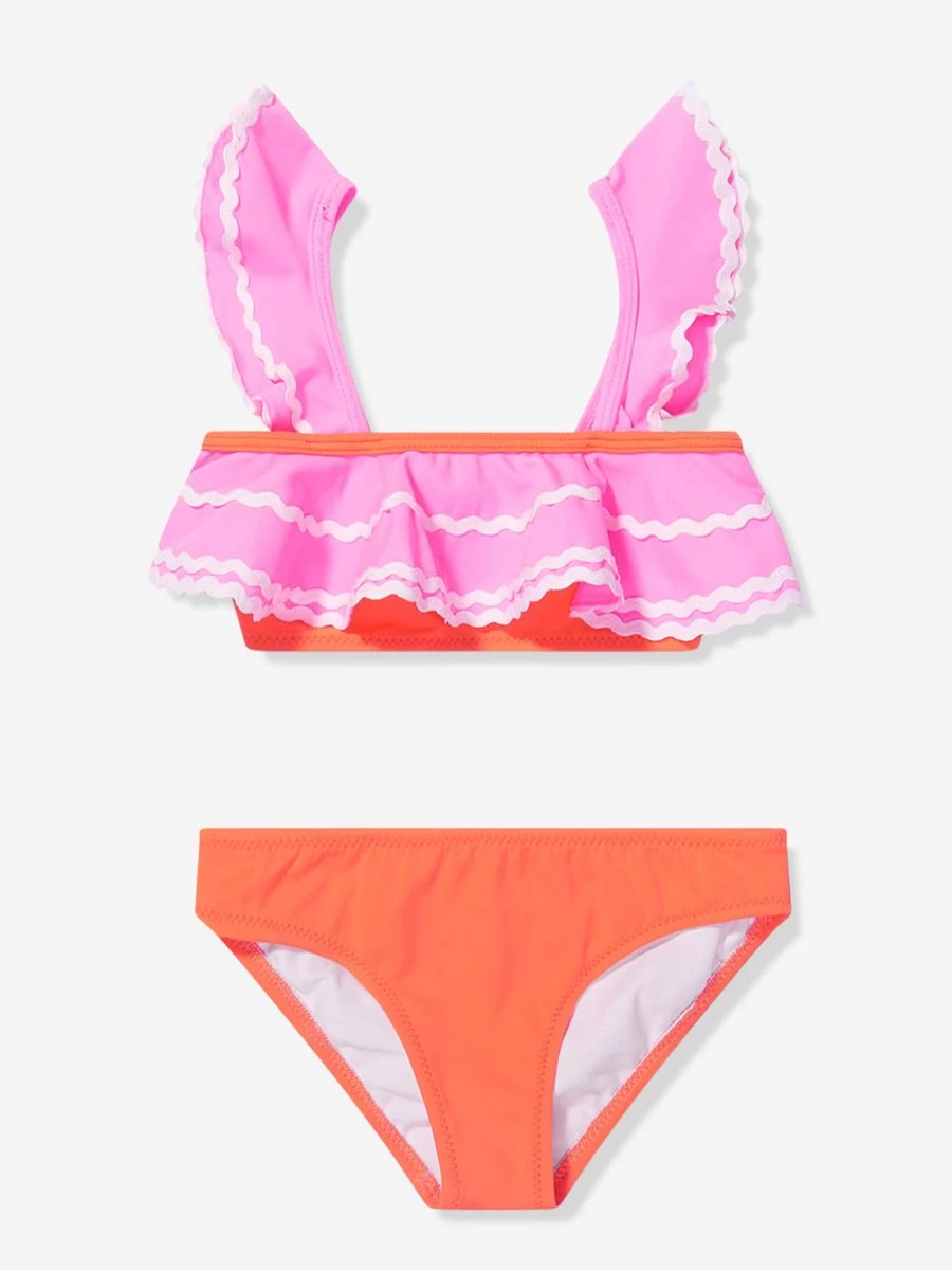 "Nessi Byrd Teen Girls Ruffle Bikini - Vibrant Multicolor Swimwear for Teens"
