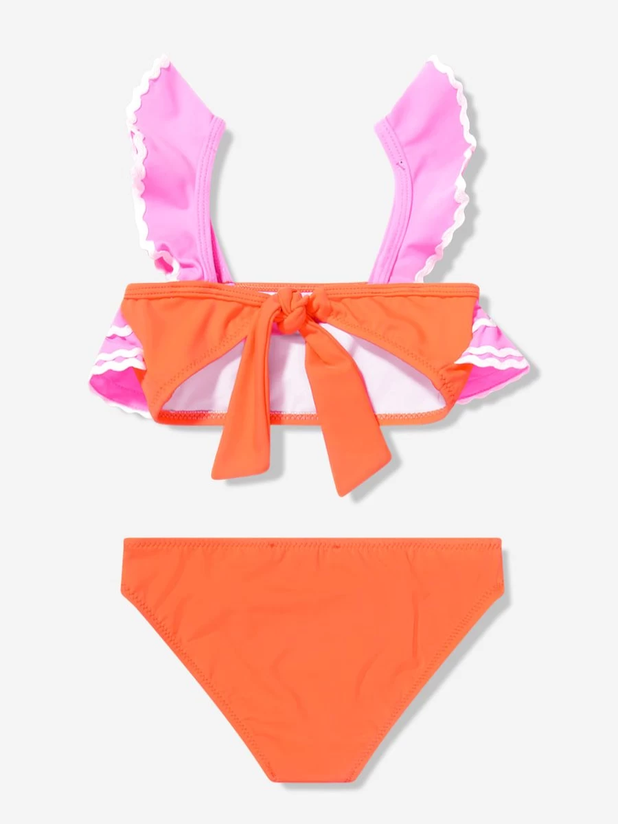"Nessi Byrd Teen Girls Ruffle Bikini - Vibrant Multicolor Swimwear for Teens"