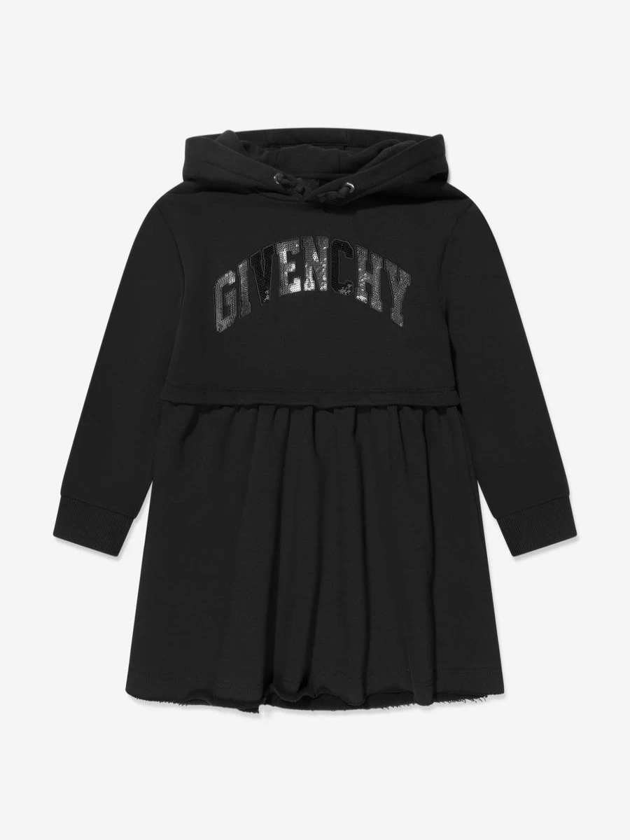 Givenchy Teen Girls Black Hooded Logo Dress