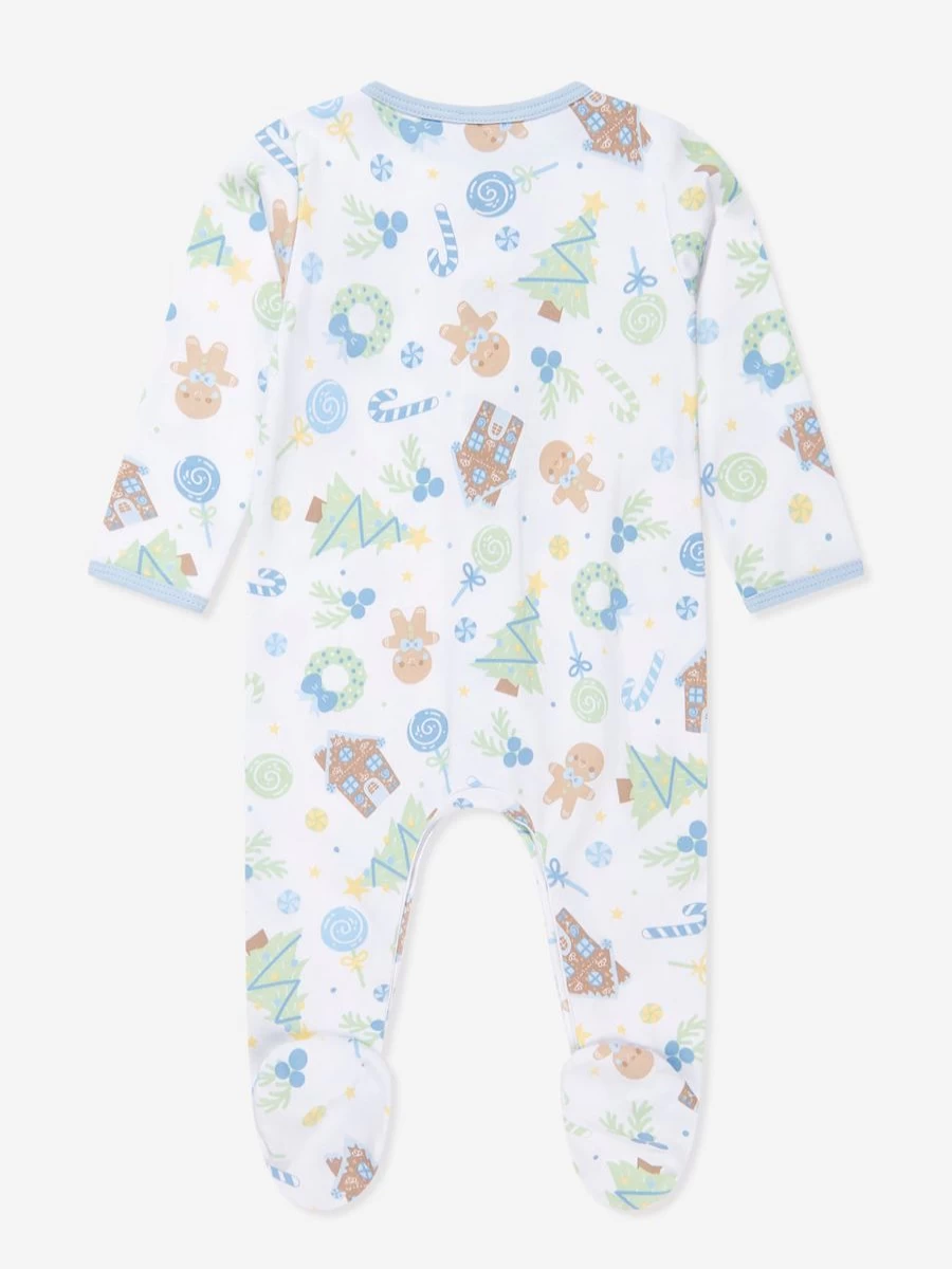 Magnolia Baby Boys' Adorable Gingerbread Print Babygrow - Soft Blue Bodysuit for Infants