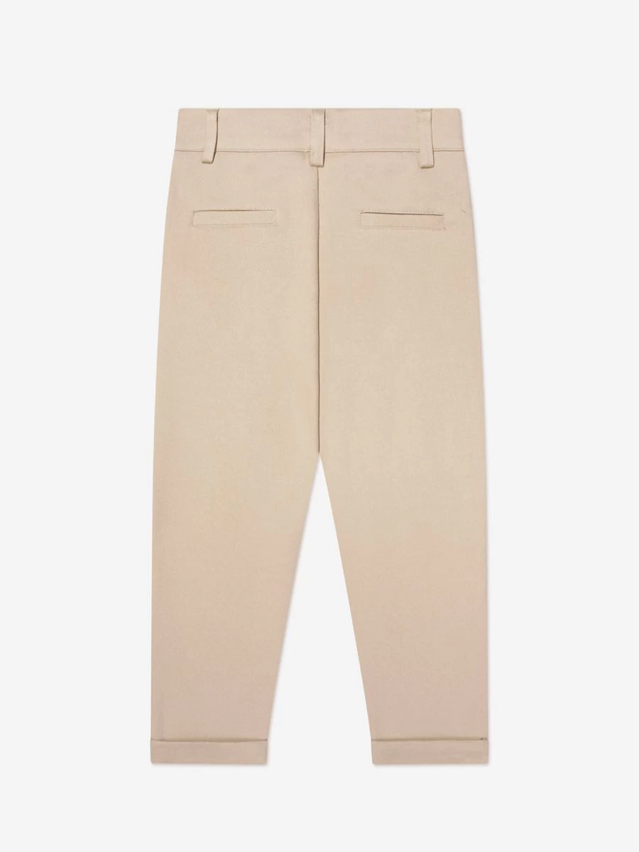 Trussardi Boys Beige Bergil Trousers for Kids - Premium Cotton Chino Pants