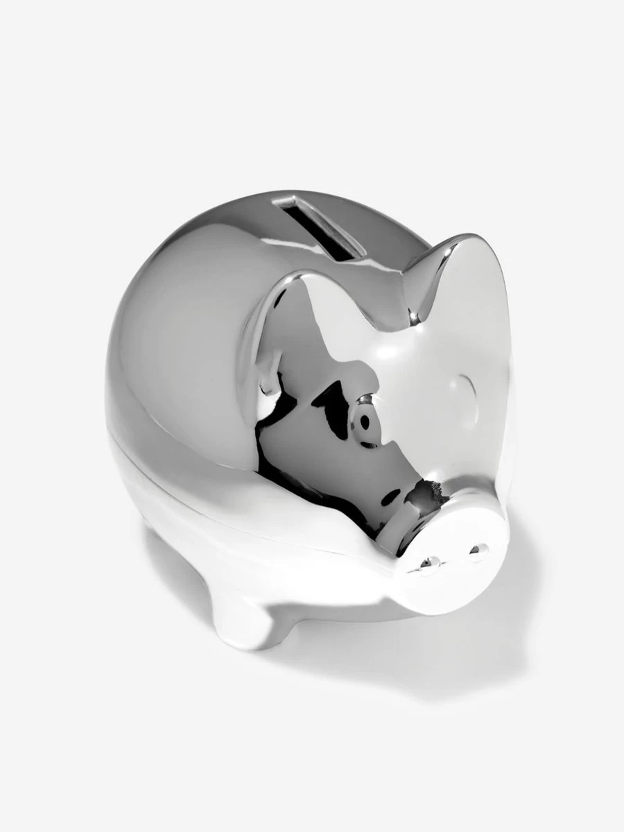 English Trousseau Silver Plated Baby Piggy Bank for Savings & Gifts