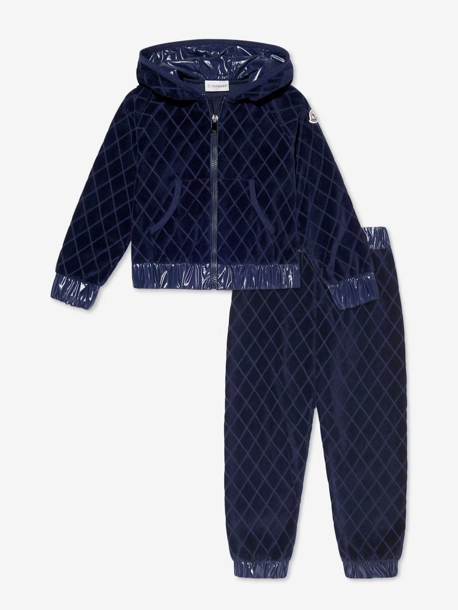 Moncler Enfant Girls Velour Hooded Tracksuit for Teens - Soft & Stylish Winter Outfit