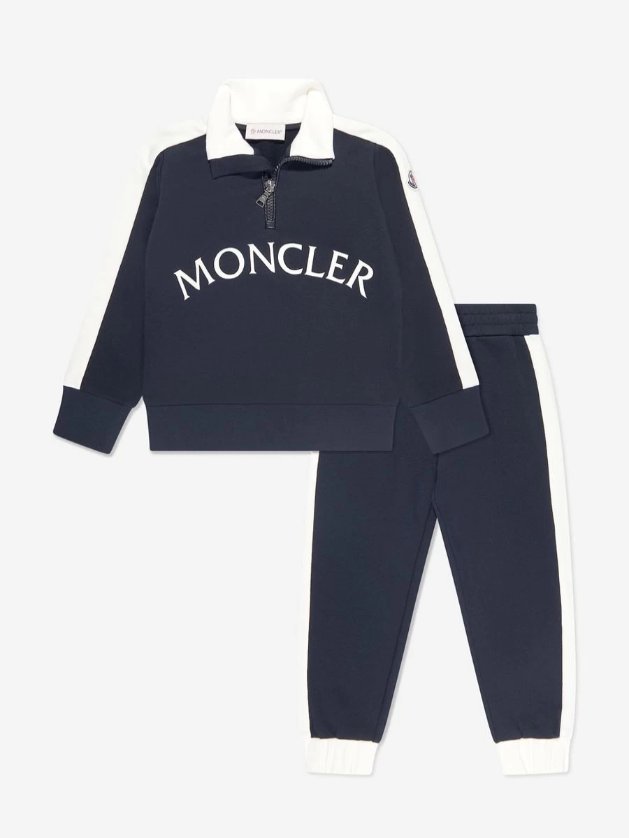 Moncler Enfant Boys' Black Logo Tracksuit - Stylish Kids Sportswear