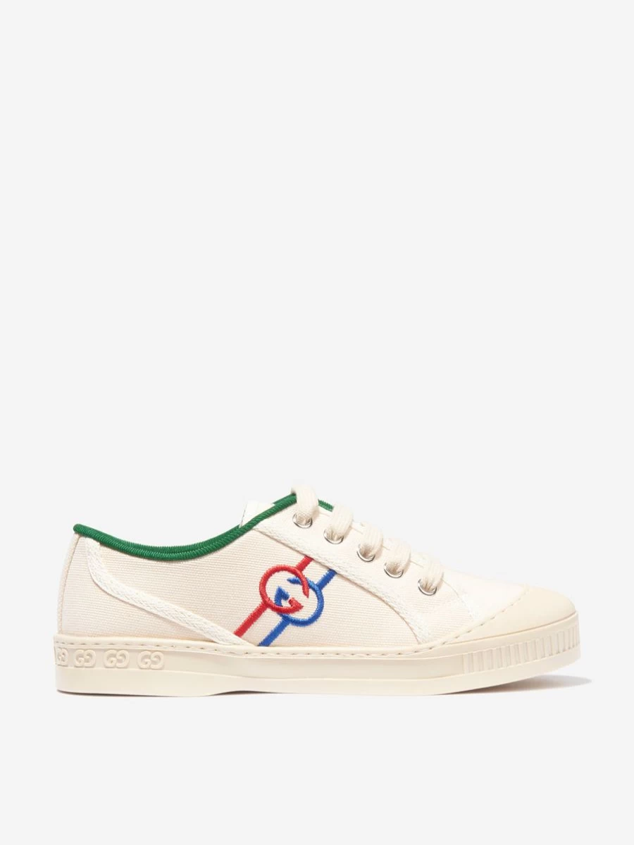 Gucci Kids Girls White Tennis Trainers - GG Sneakers for Girls