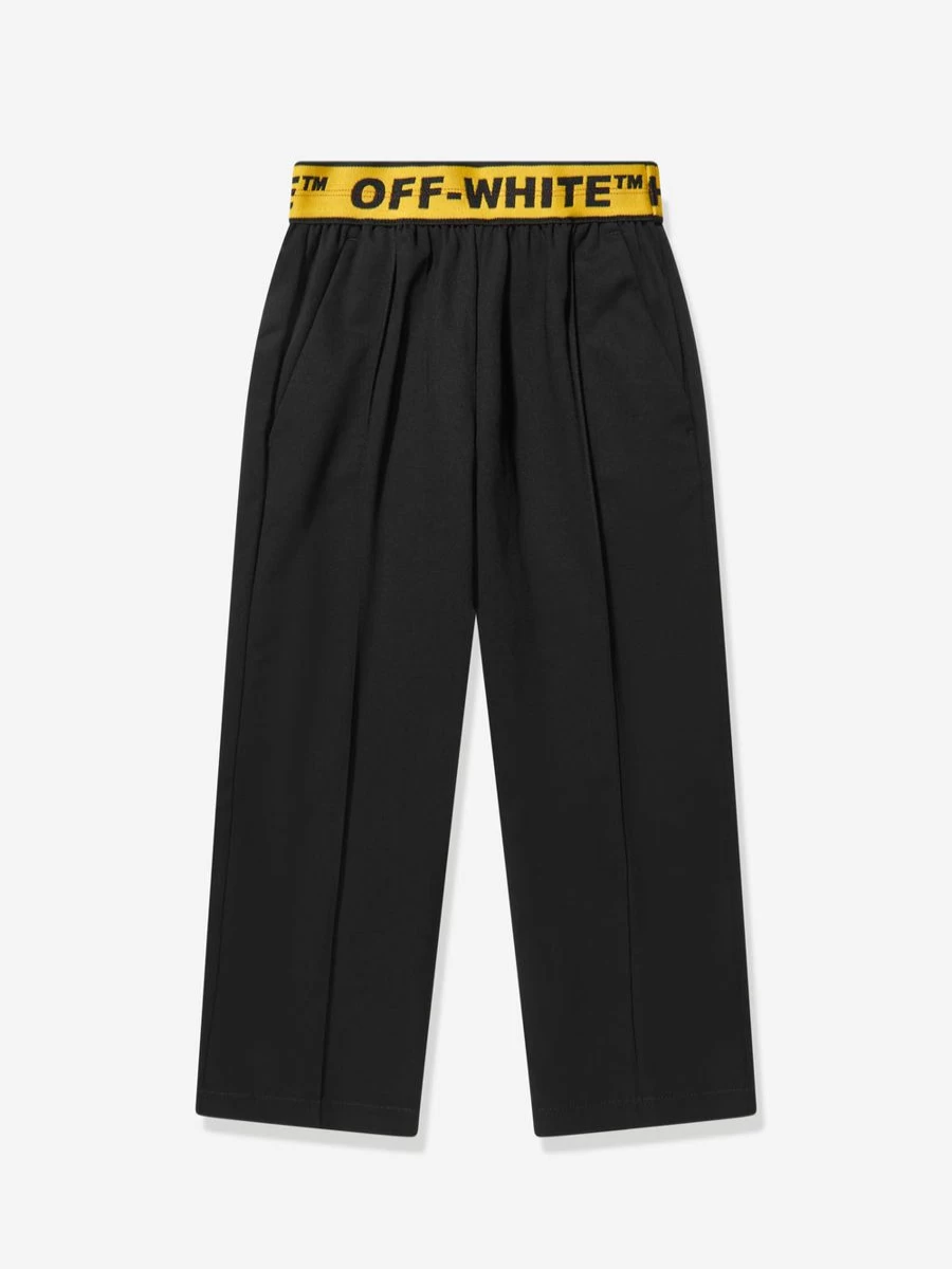 Off-White Boys' Black Industrial Logo Chino Pants