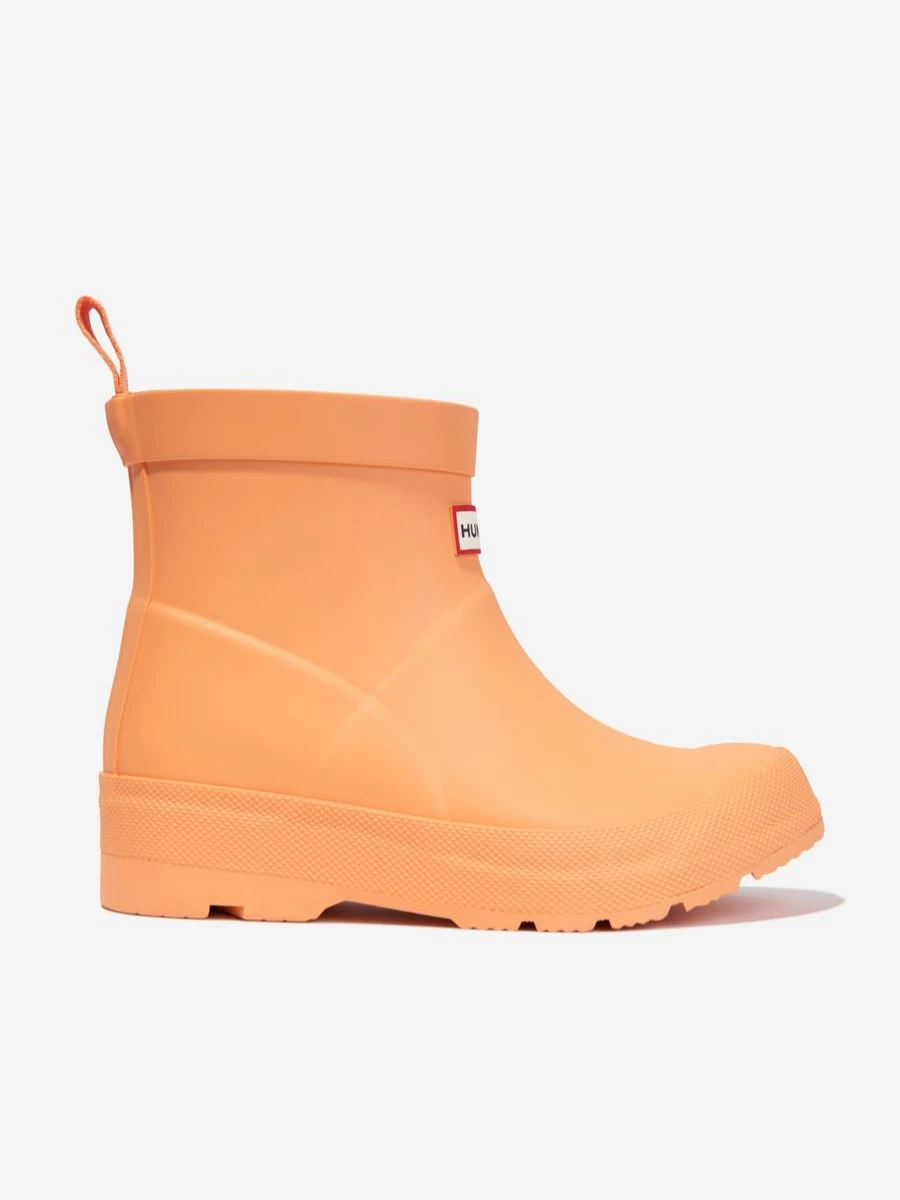 Hunter Girls' Orange Play Wellington Boots | Waterproof Rain Boots for Kids