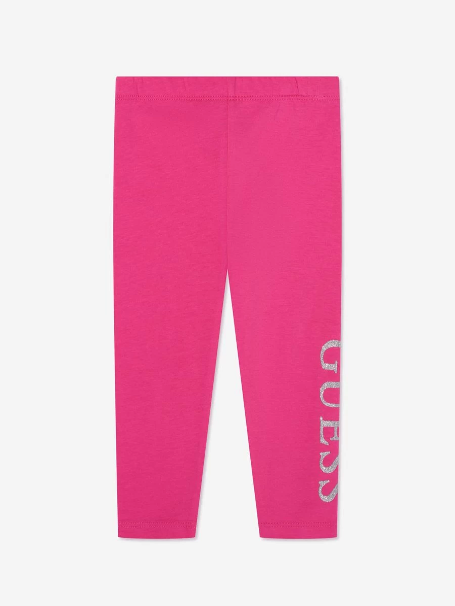 Guess Girls Pink Logo Leggings for Kids - Stylish & Comfortable
