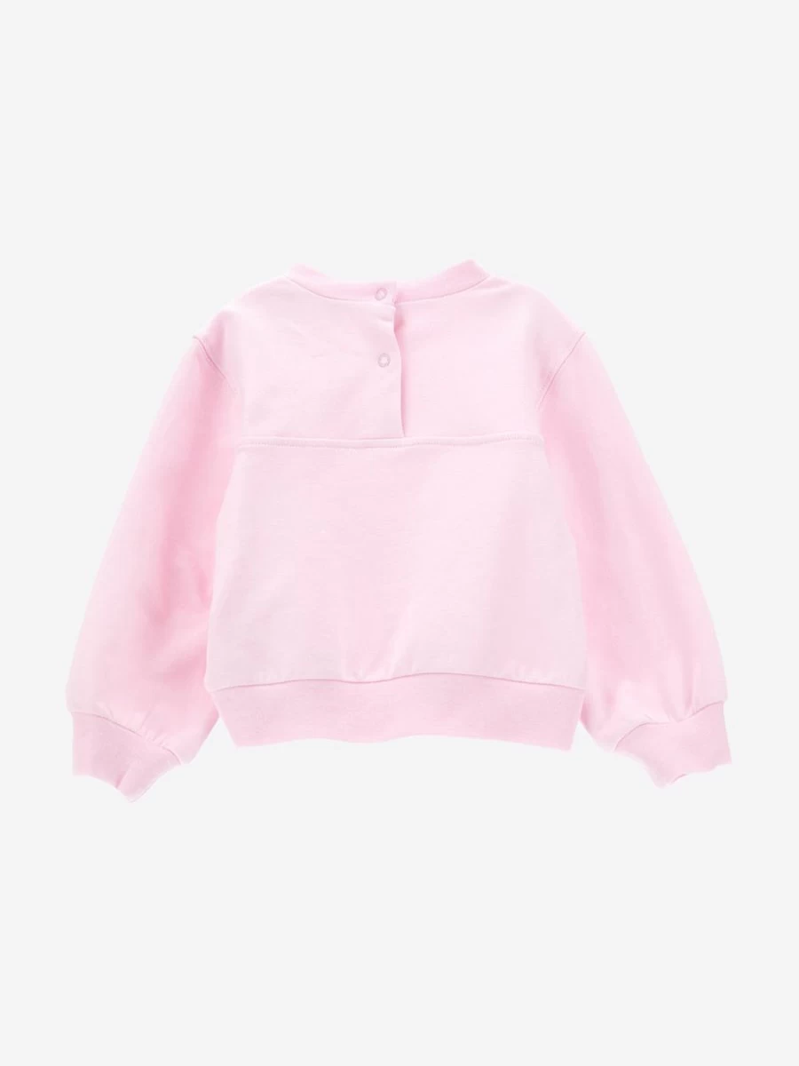 Monnalisa Baby Girls Pink Rose Embroidered Sweatshirt - Soft Cotton Pullover for Infants