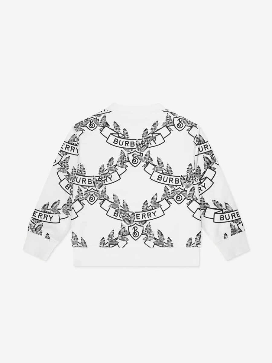 Burberry Kids Girls White Baile Crest Cardigan