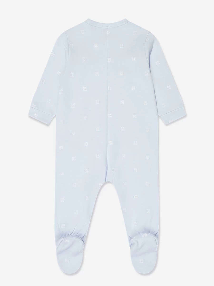 Givenchy Baby Boys 4G Logo Blue Babygrow - Newborn Infant Bodysuit