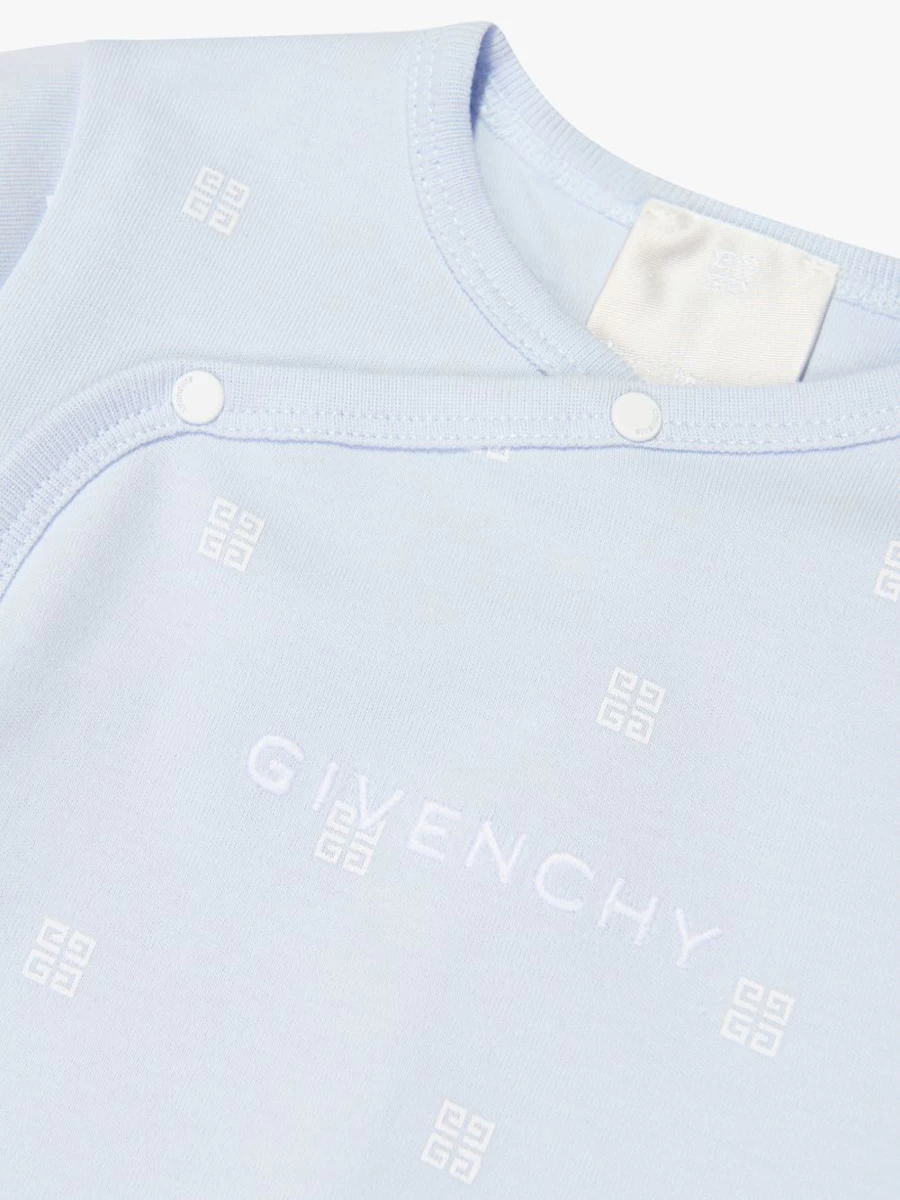 Givenchy Baby Boys 4G Logo Blue Babygrow - Newborn Infant Bodysuit