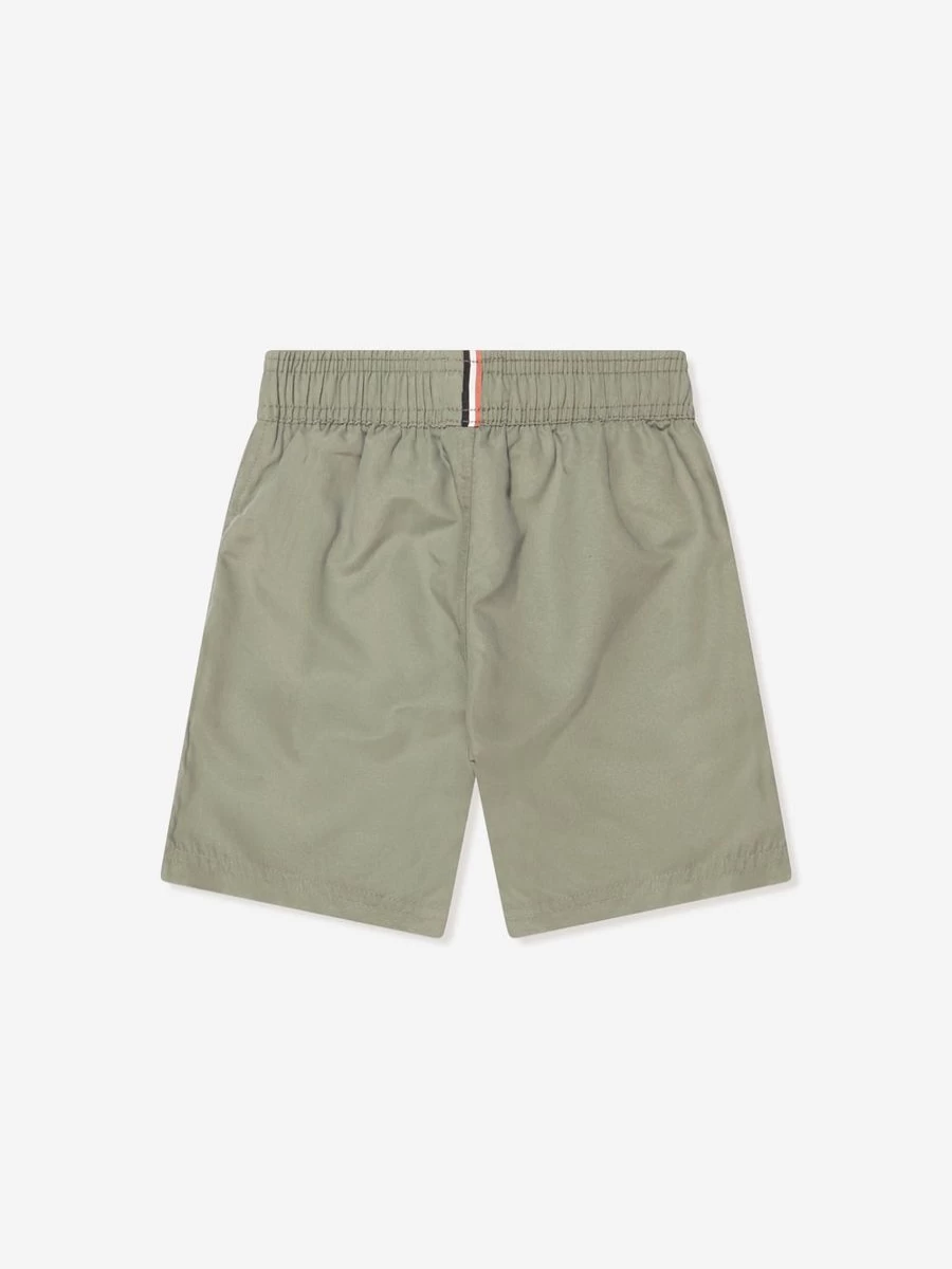 BOSS Boys' Quick-Dry Swim Shorts - Green for Active Water Play