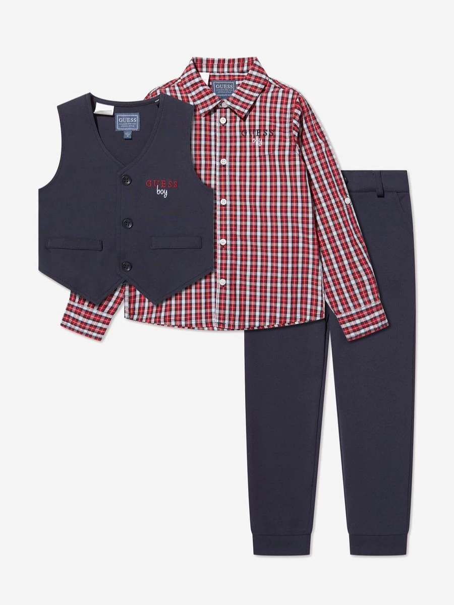 Guess Boys' Blue 3-Piece Outfit Set | Stylish Matching Ensemble for Toddlers