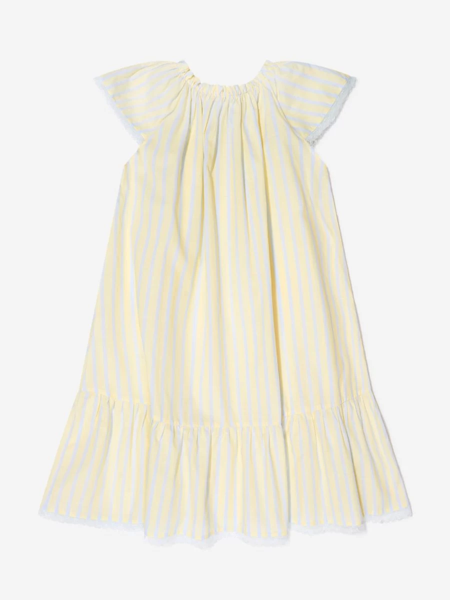 Amiki Girls' Cotton Striped Nightdress - Soft & Comfortable Sleepwear for Girls