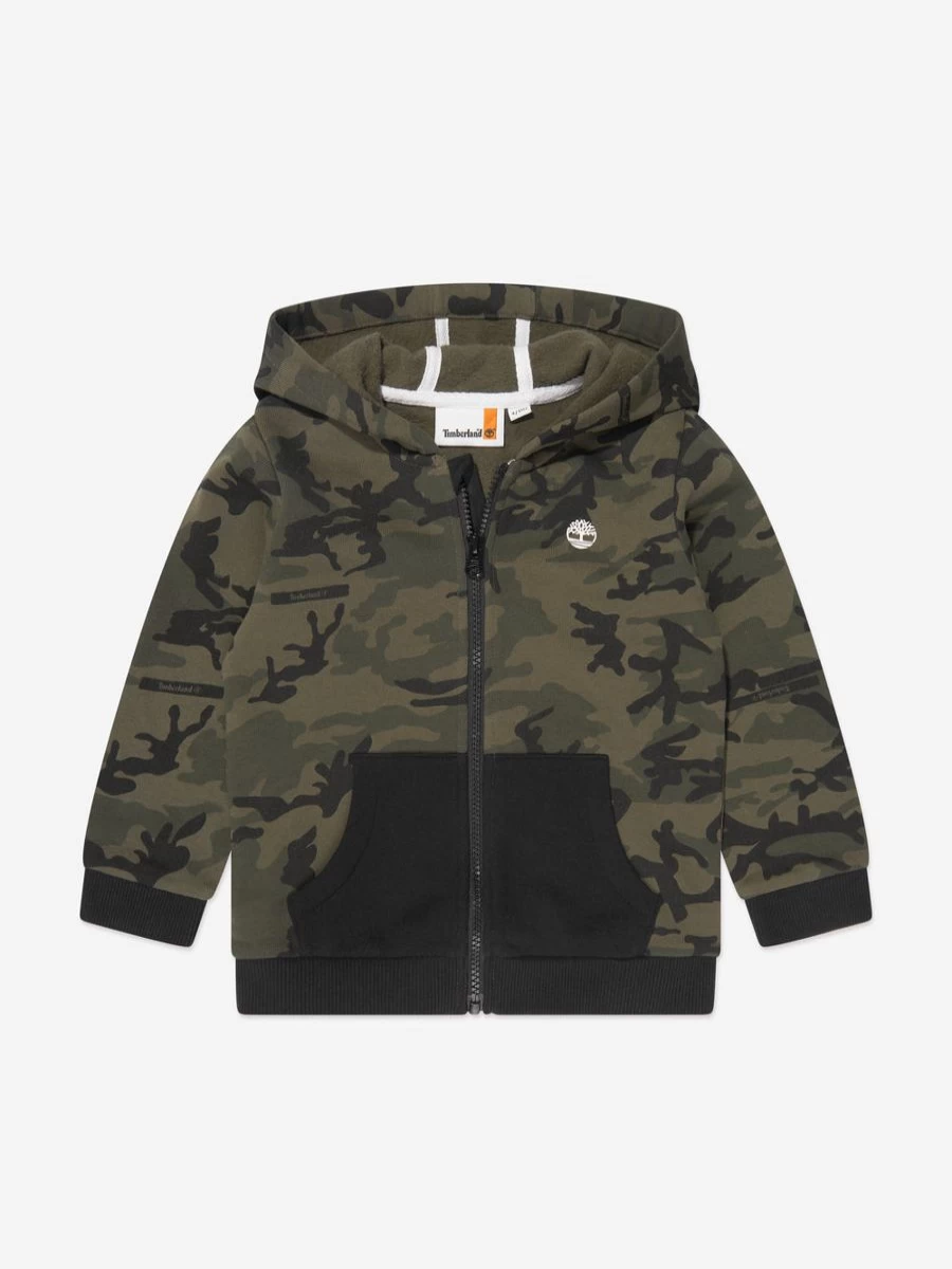 Timberland Baby Boys Green Camouflage Hoodie - Warm & Comfortable Pullover