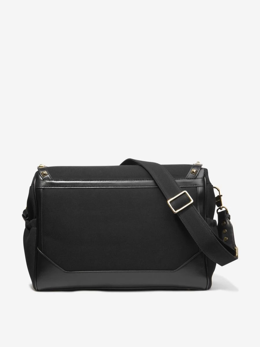 Balmain Black Baby Changing Bag for Girls - Stylish Diaper Tote with Multiple Pockets