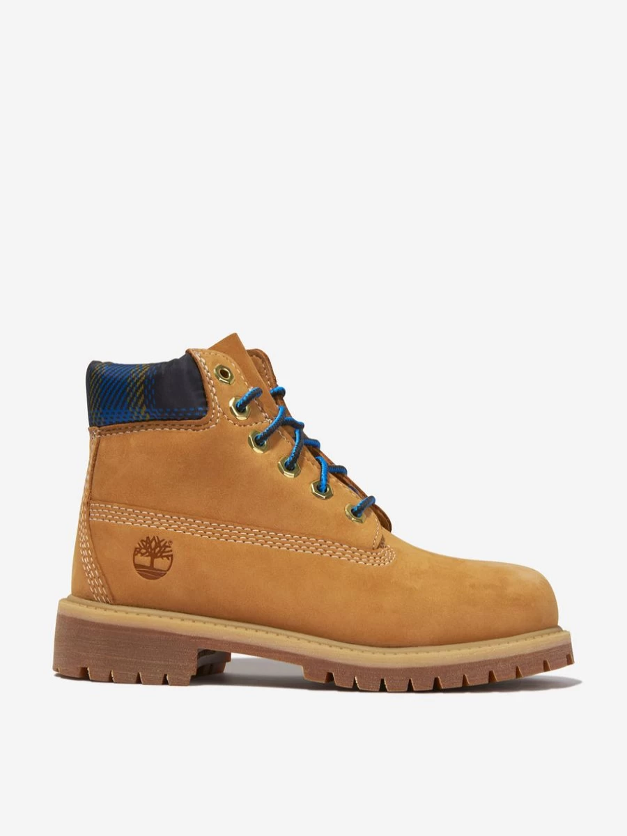 Timberland Teen Nubuck 6 Inch Premium Plaid Boots - Waterproof Hiking Boots for Boys & Girls