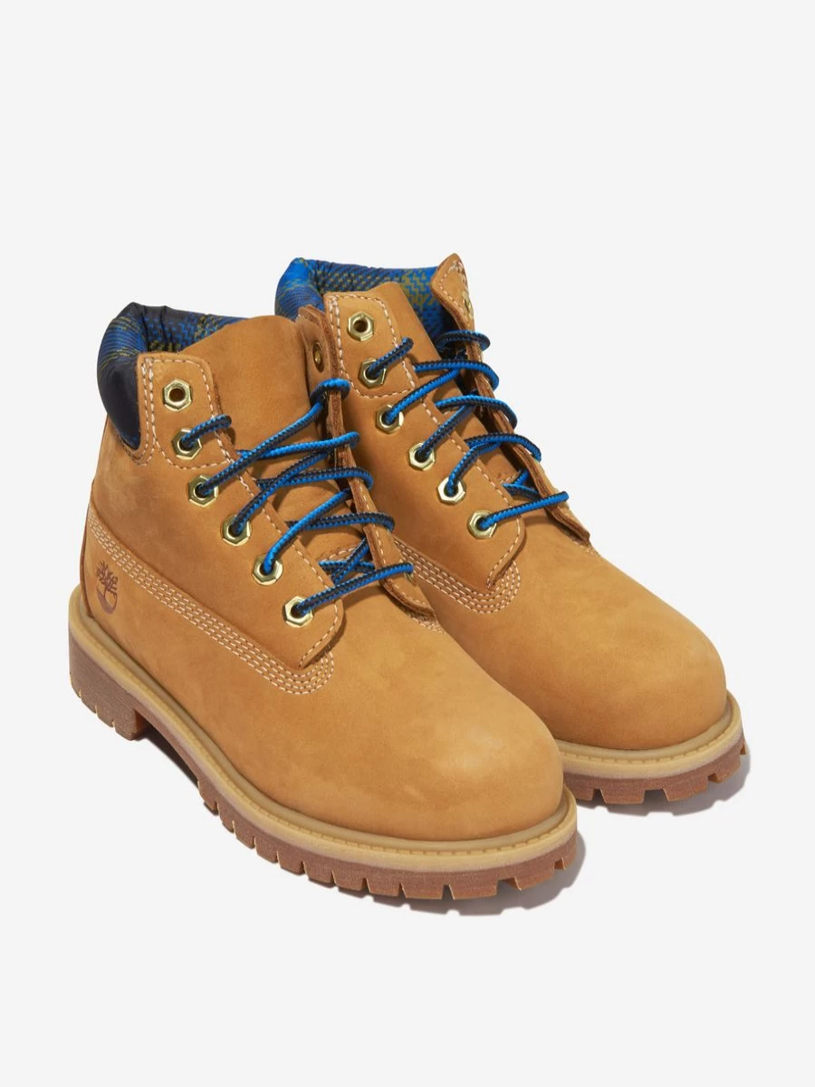 Timberland Teen Nubuck 6 Inch Premium Plaid Boots - Waterproof Hiking Boots for Boys & Girls