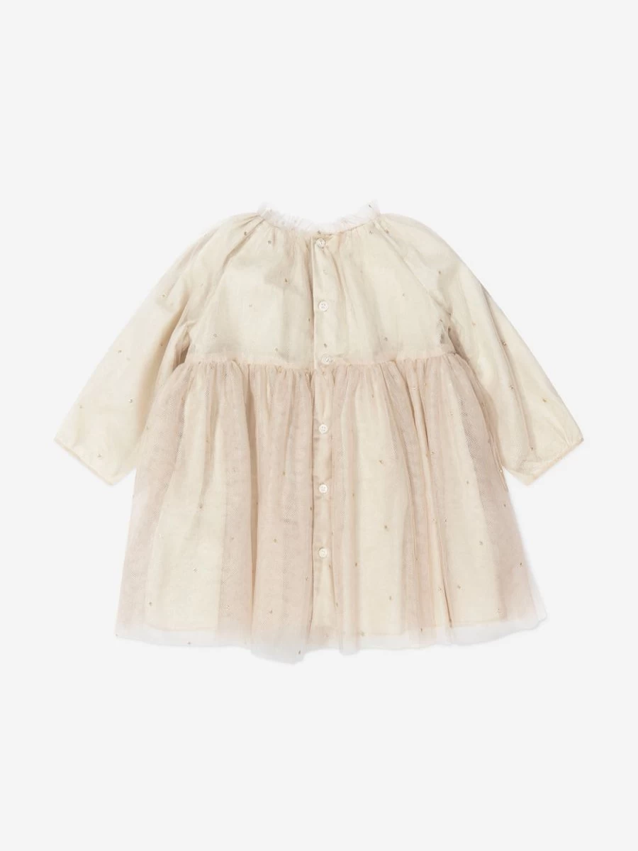 Bonpoint Baby Girls Beige Berthelina Dress - Elegant Infant Dress