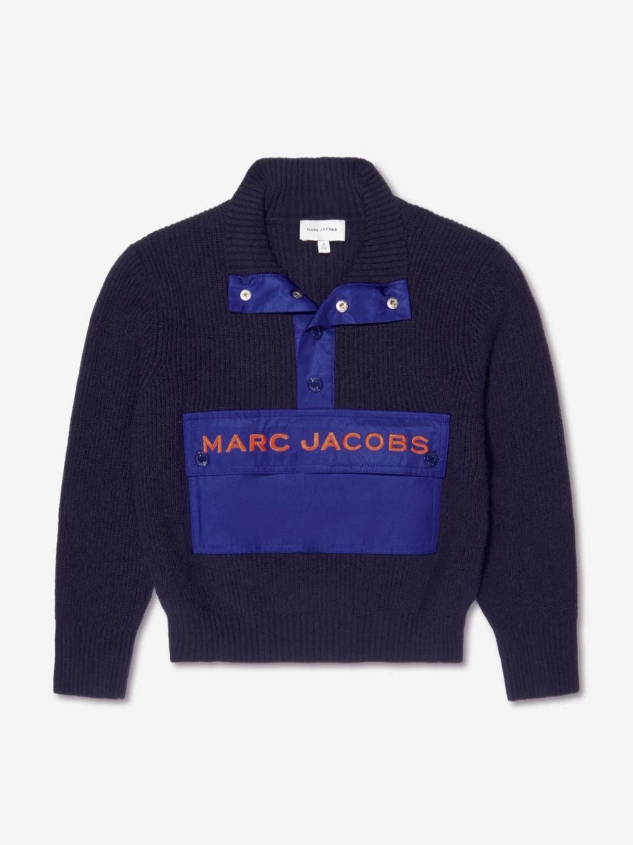 MARC JACOBS Boys Navy High Neck Knit Jumper Sweater