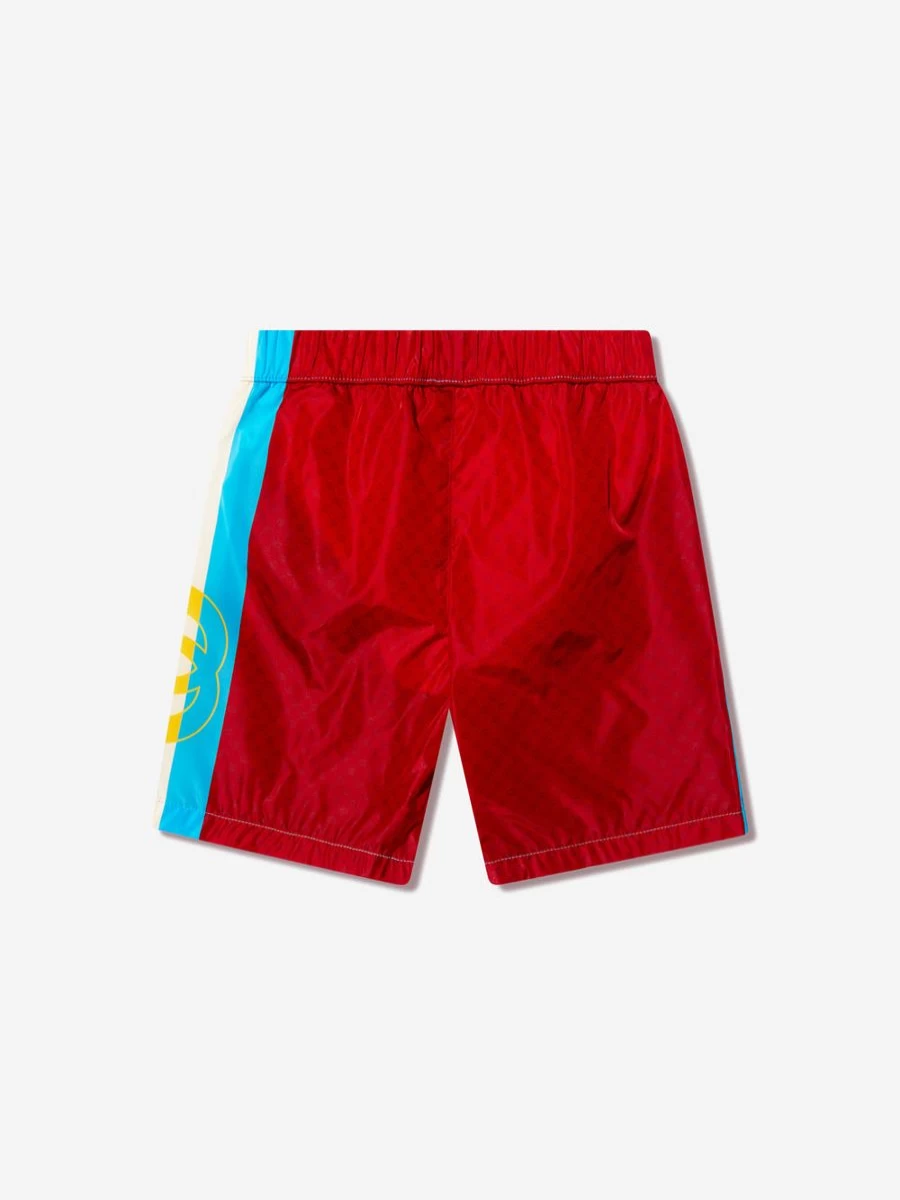 Gucci Kids Boys' Blue Branded Swim Shorts for Summer Beachwear