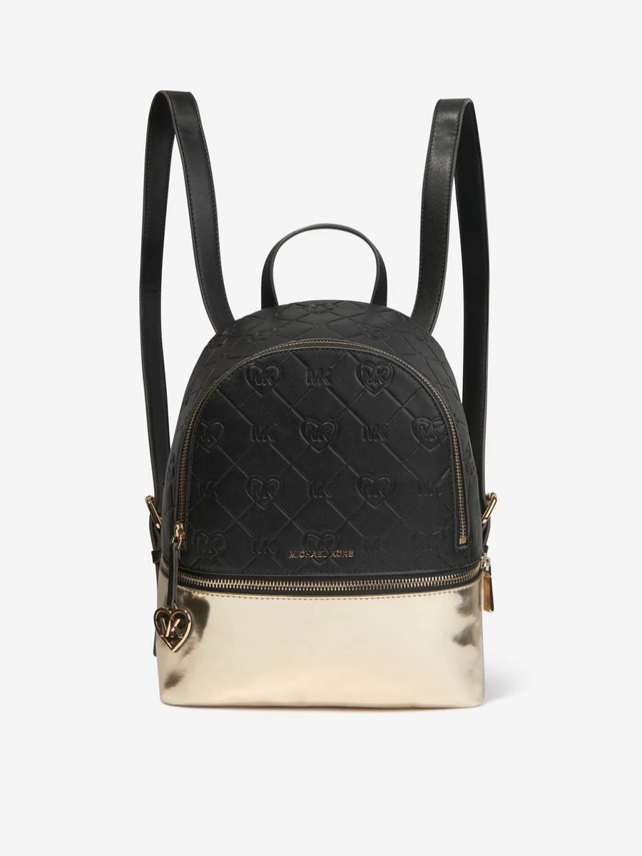 Michael Kors Girls Black Logo Backpack - Stylish Rucksack for Teens & Kids