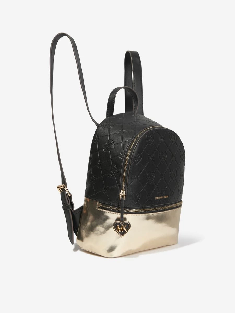 Michael Kors Girls Black Logo Backpack - Stylish Rucksack for Teens & Kids