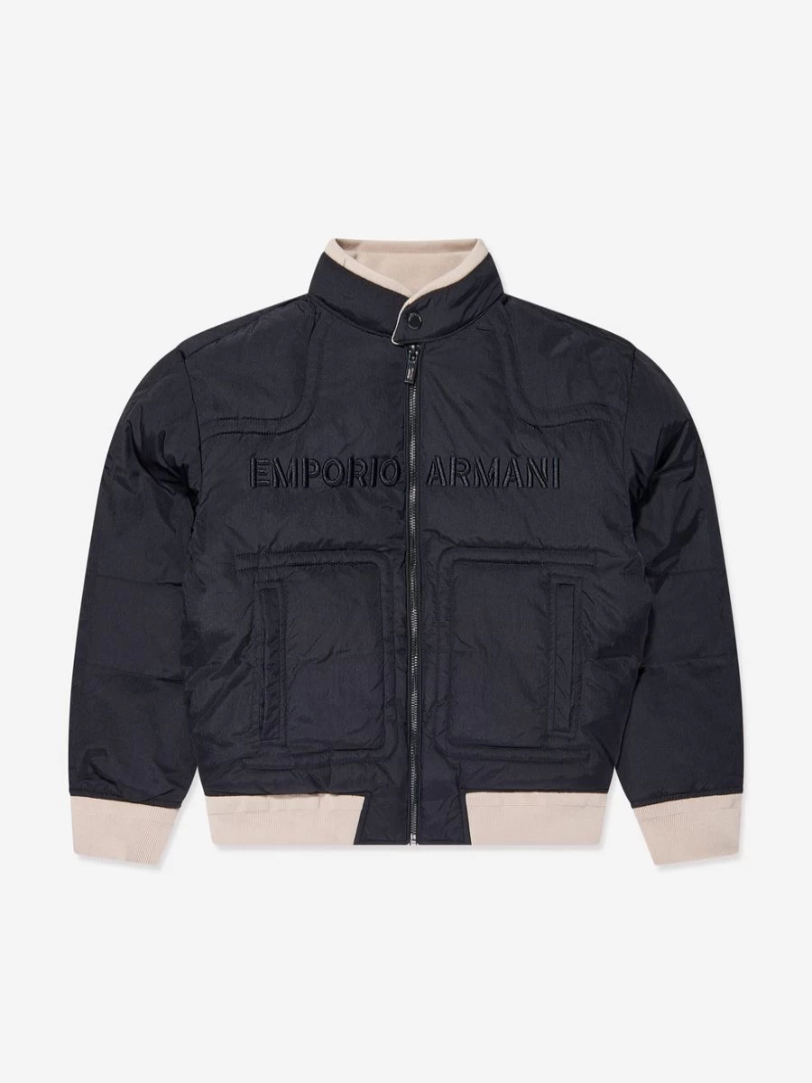 Emporio Armani Boys Navy Padded Jacket – Warm Winter Coat for Kids