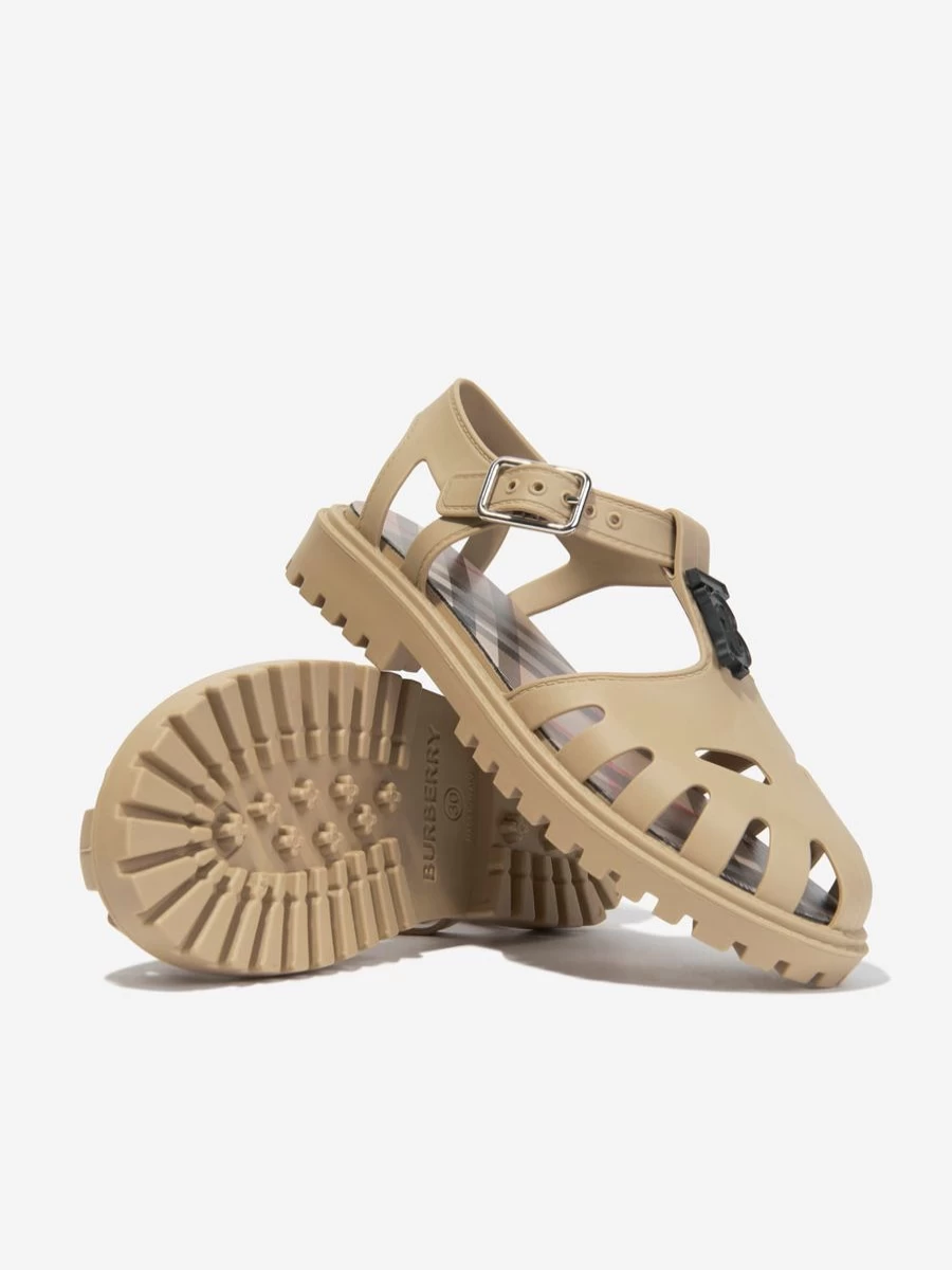 Burberry Girls' Beige Rubber Sandals – Kids' Archive Collection