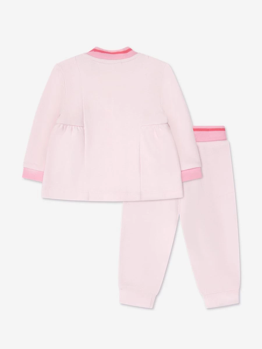BOSS Baby Girls Pink Logo Tracksuit - Soft Cotton Casual Outfit