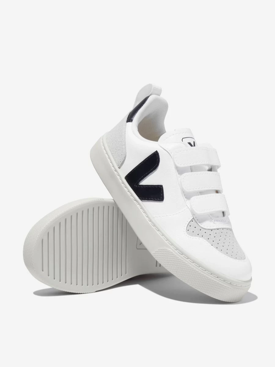 Veja Girls' V-10 White Velcro Sneakers for Kids - Small Size
