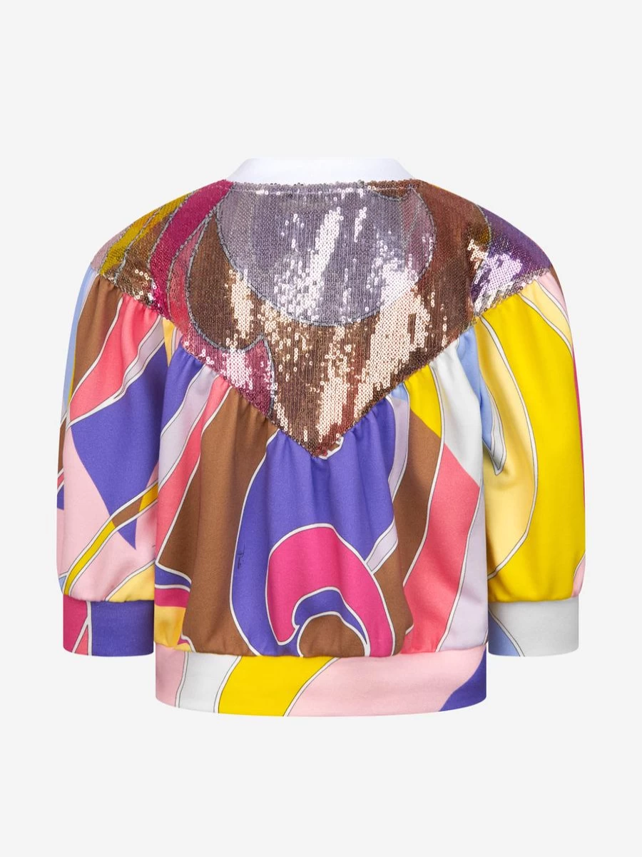 Emilio Pucci Girls' Fashion Sweatshirt - Trendy Cotton Blend Top for Girls