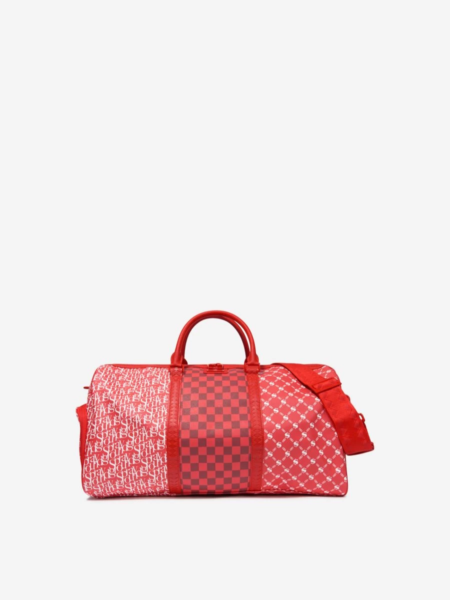 Sprayground Boys Red Tri Split Emperor Duffle Bag for Kids