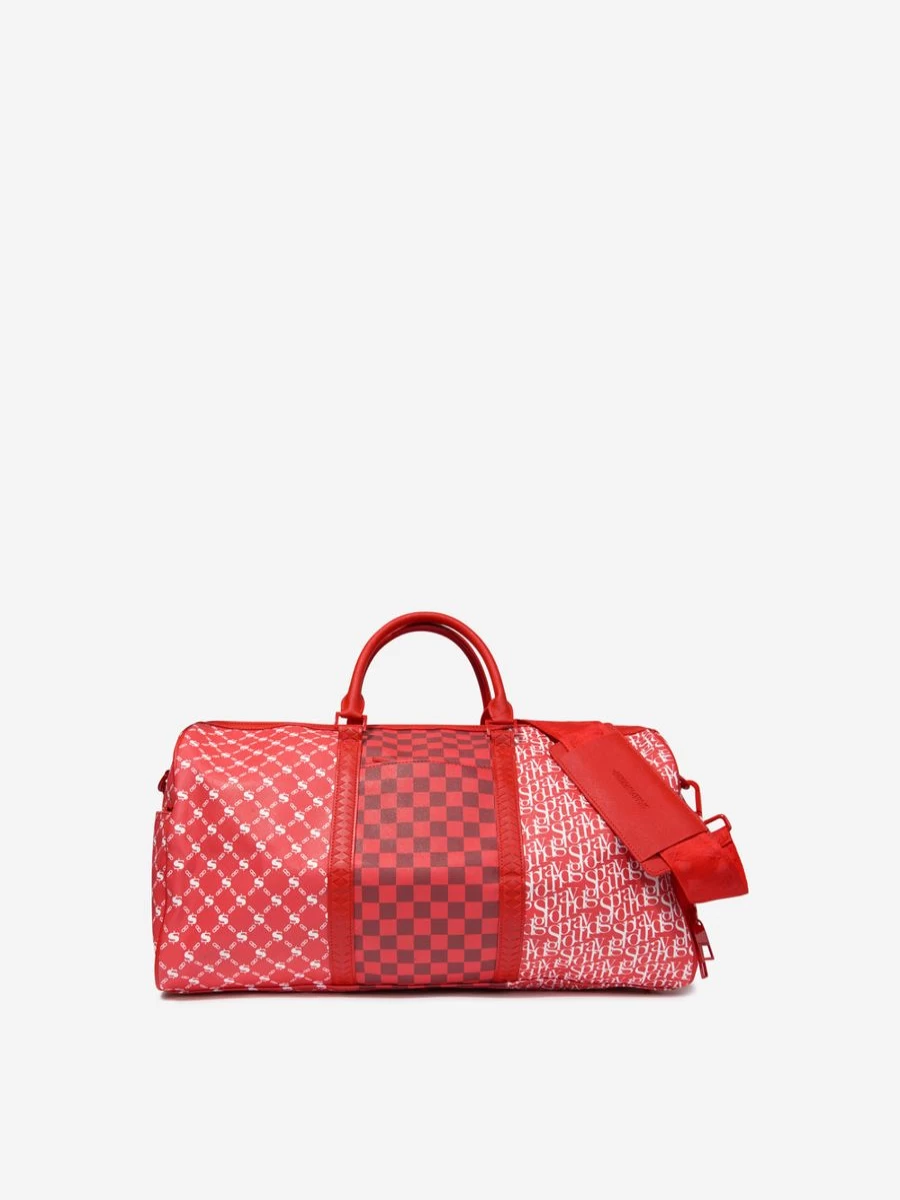 Sprayground Boys Red Tri Split Emperor Duffle Bag for Kids