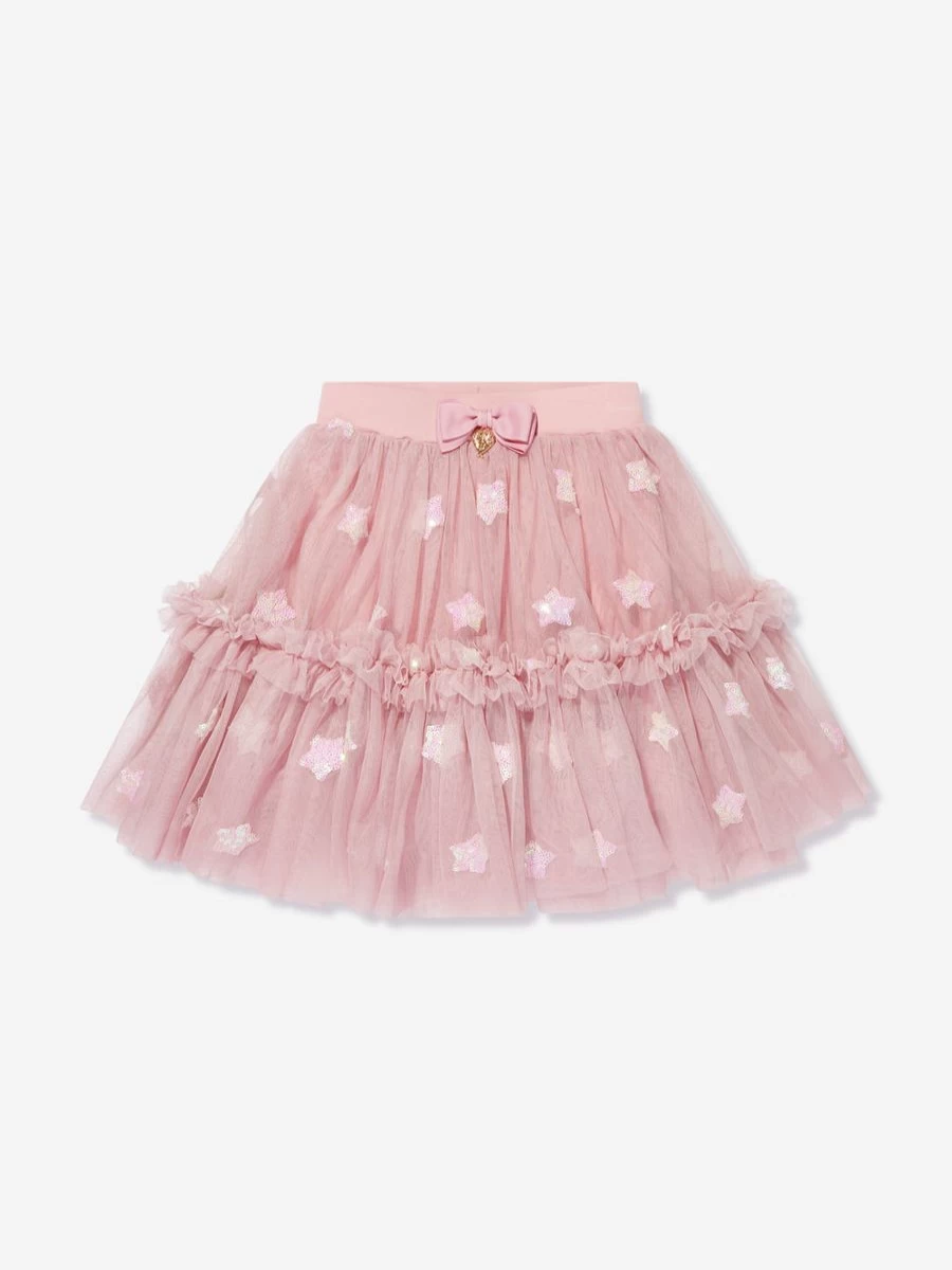 "Angels Face Teen Girls Shannon Sequin Star Skirt - Pink Sparkly Party Skirt for Teens"