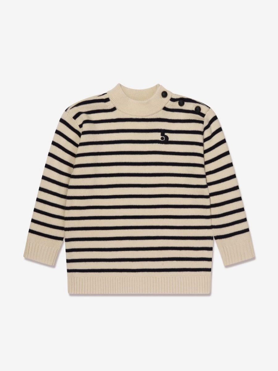 Bonpoint Boys Ivory Striped Knitted Jumper - Dantes Collection