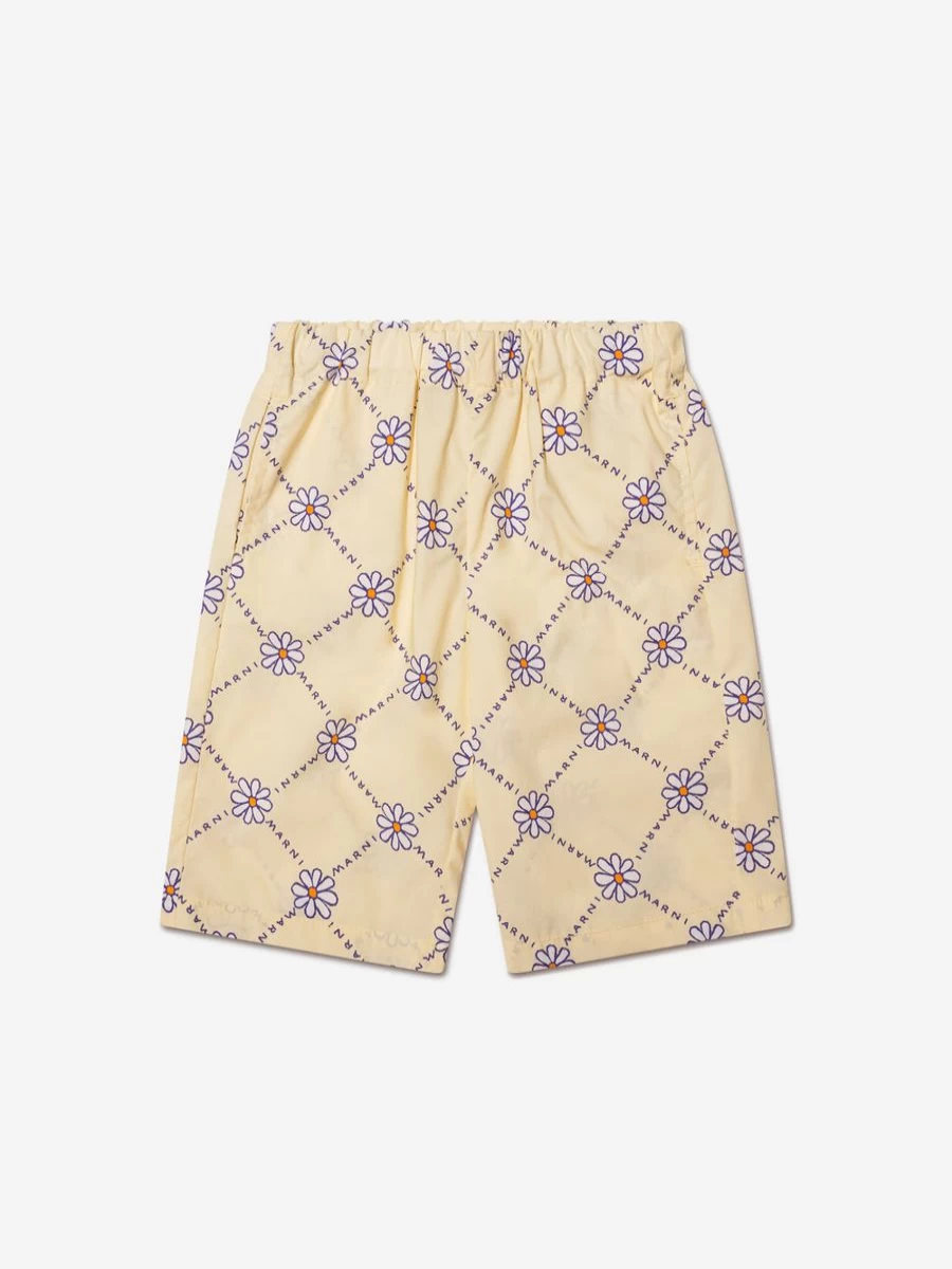 MARNI KIDS Girls Cream Floral Print Trousers for Baby & Toddler