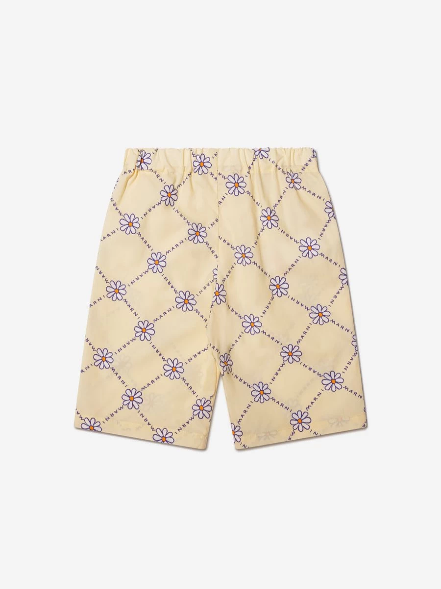 MARNI KIDS Girls Cream Floral Print Trousers for Baby & Toddler