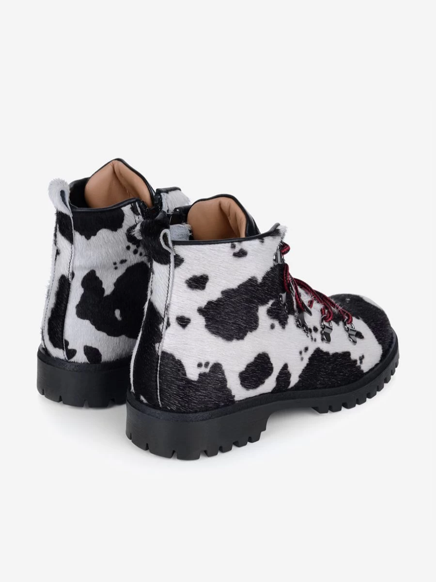 Gallucci Girls' Animalier Effect Pony Hair Boots for Stylish Kids