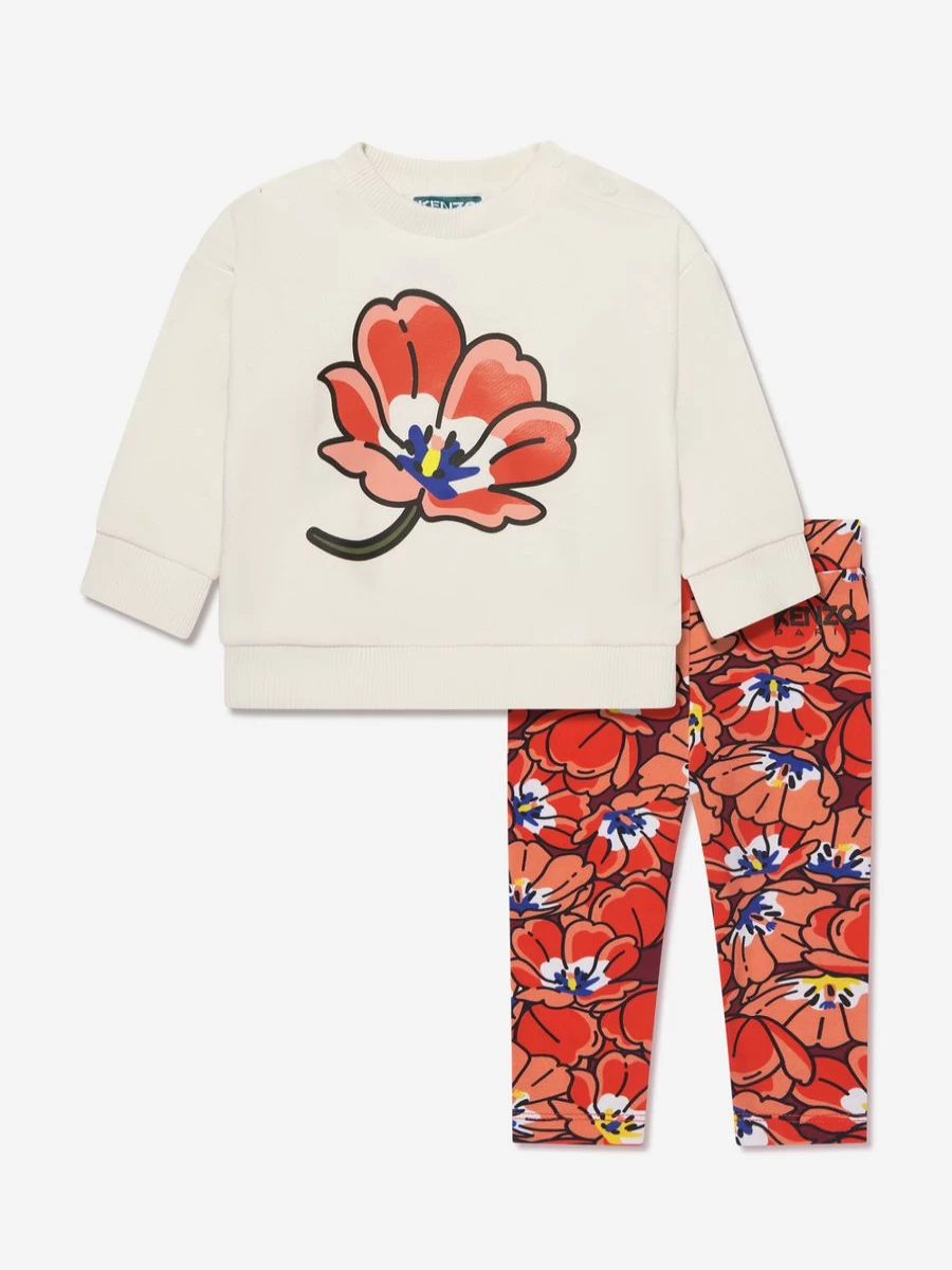 KENZO KIDS Ivory Baby Girls Sweater & Leggings Set - Soft Knit Outfit
