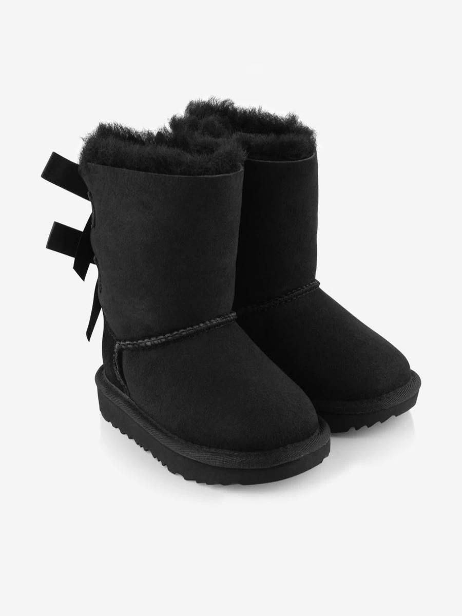 UGG Girls Suede Bailey Bow II Winter Boots for Kids