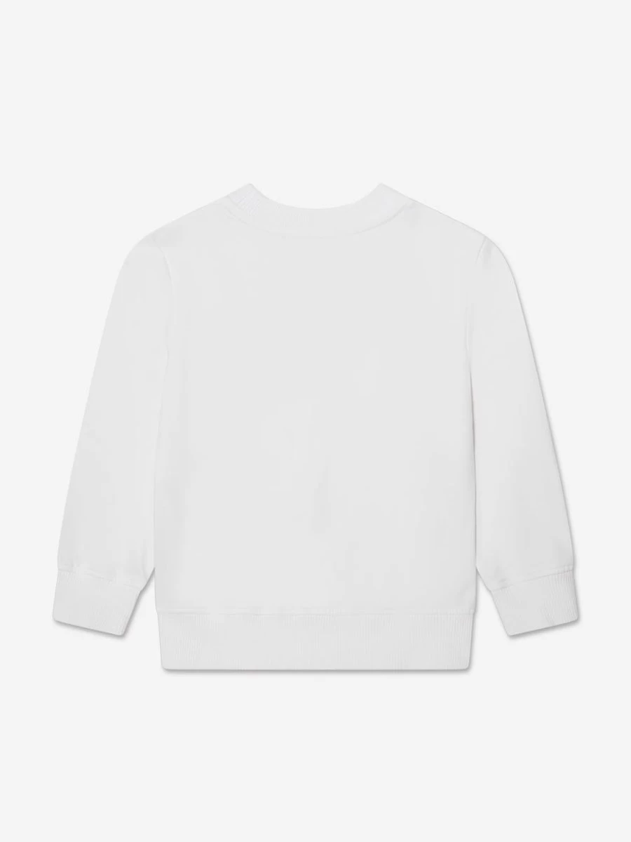 Moschino Kids Boys White Teddy Bear Logo Sweatshirt - Soft Cotton Hoodie for Boys