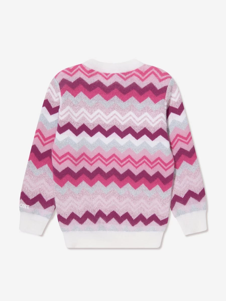 Missoni Pink Zigzag Knit Jumper for Girls