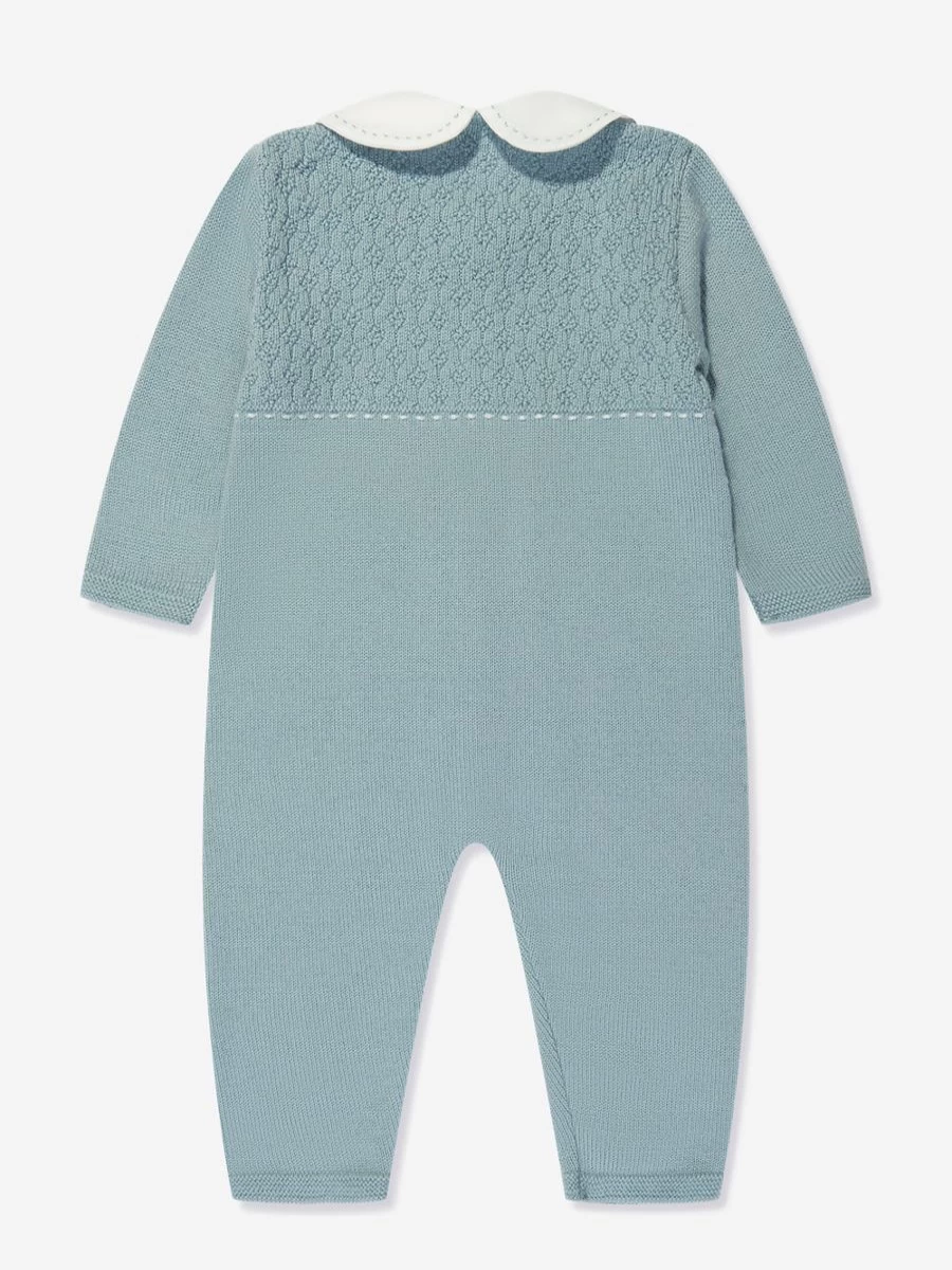 Paz Rodriguez Girls Green Knitted Baby Romper - Soft & Comfortable Outfit