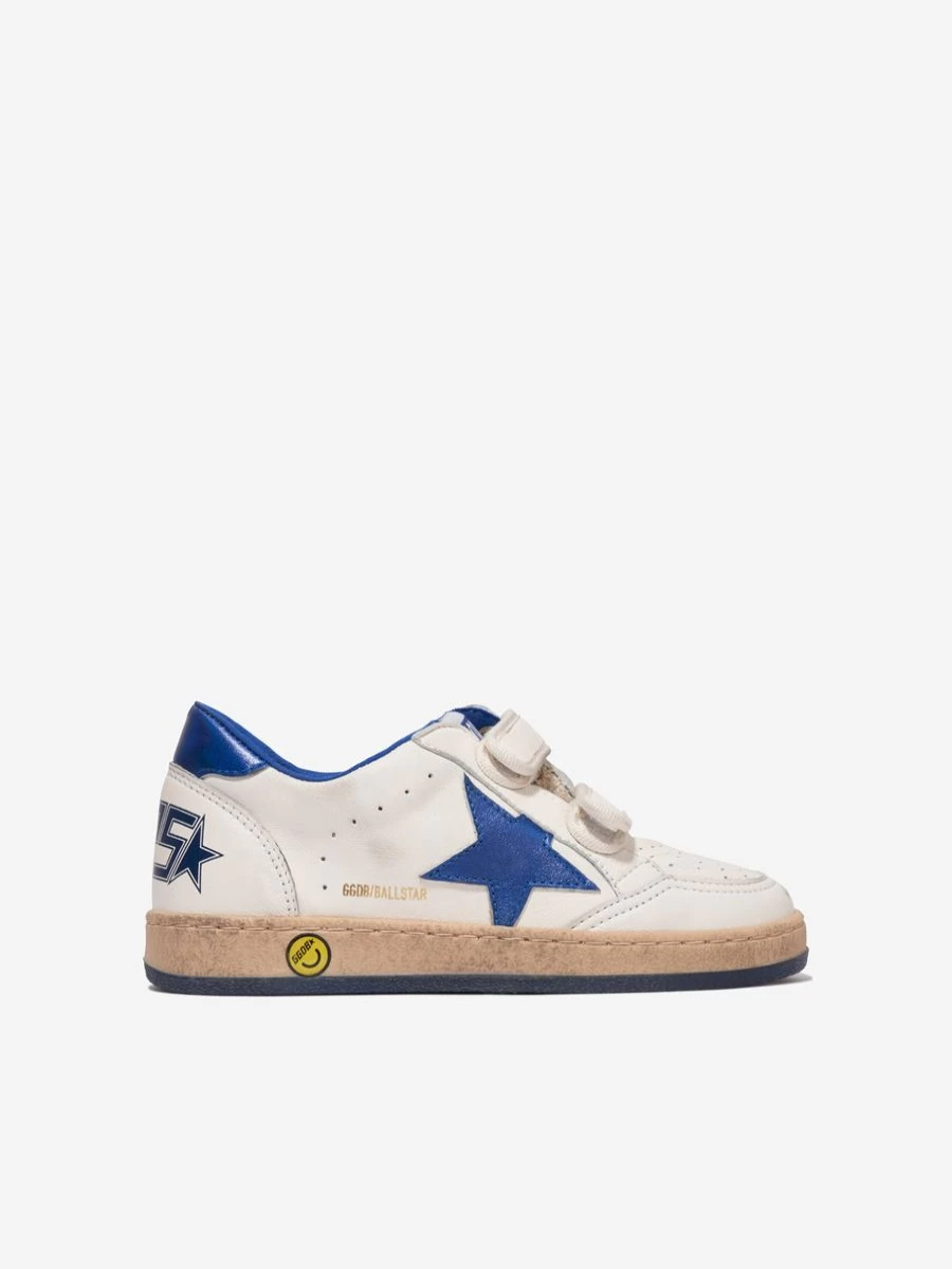 Golden Goose Kids Boys White Leather Ballstar Sneakers