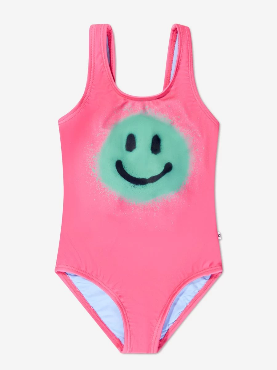 Molo Teen Girls Pink Smiley Face Nika Swimsuit - Cute & Trendy Bathing Suit